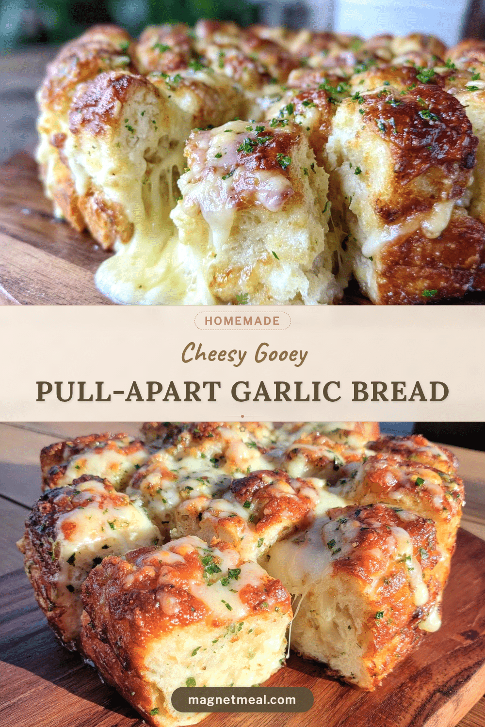 crispy cheesy pull-apart garlic bread recipe