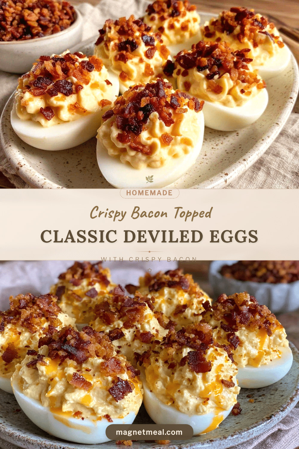 crispy classic deviled eggs with bacon topping recipe