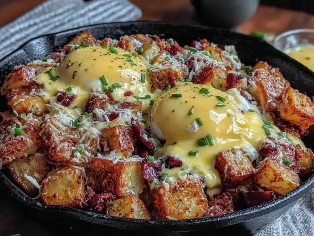 crispy corned beef hash skillet - featured image
