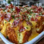 crispy eggs benedict casserole - featured image