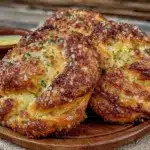 crispy garlic parmesan bread twists - featured image