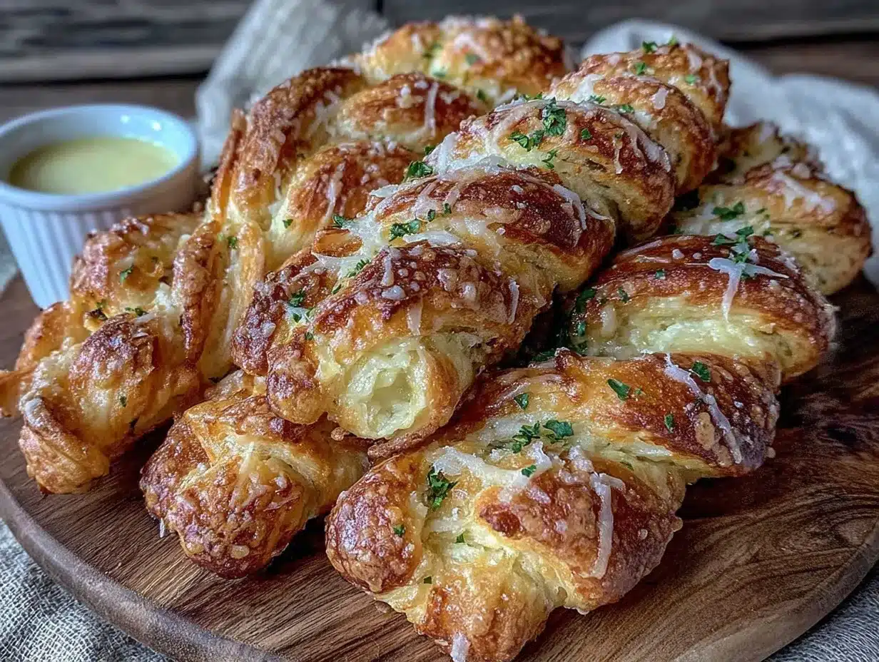 crispy garlic parmesan bread twists preparation steps