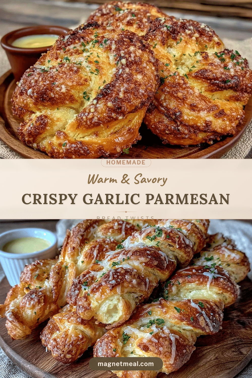 crispy garlic parmesan bread twists recipe