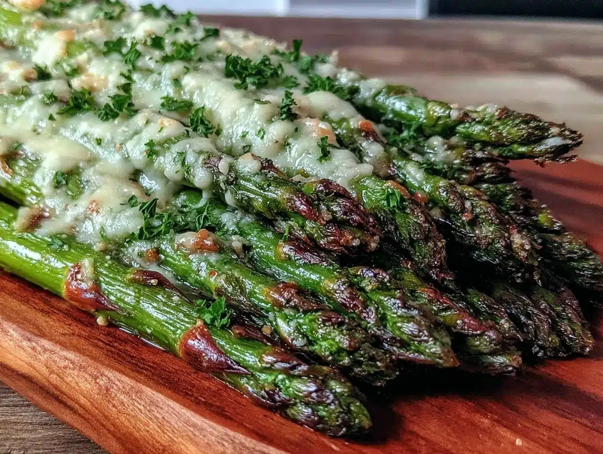 crispy garlic parmesan roasted asparagus spears preparation steps