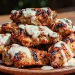 crispy grilled chicken wings alabama white bbq sauce - featured image
