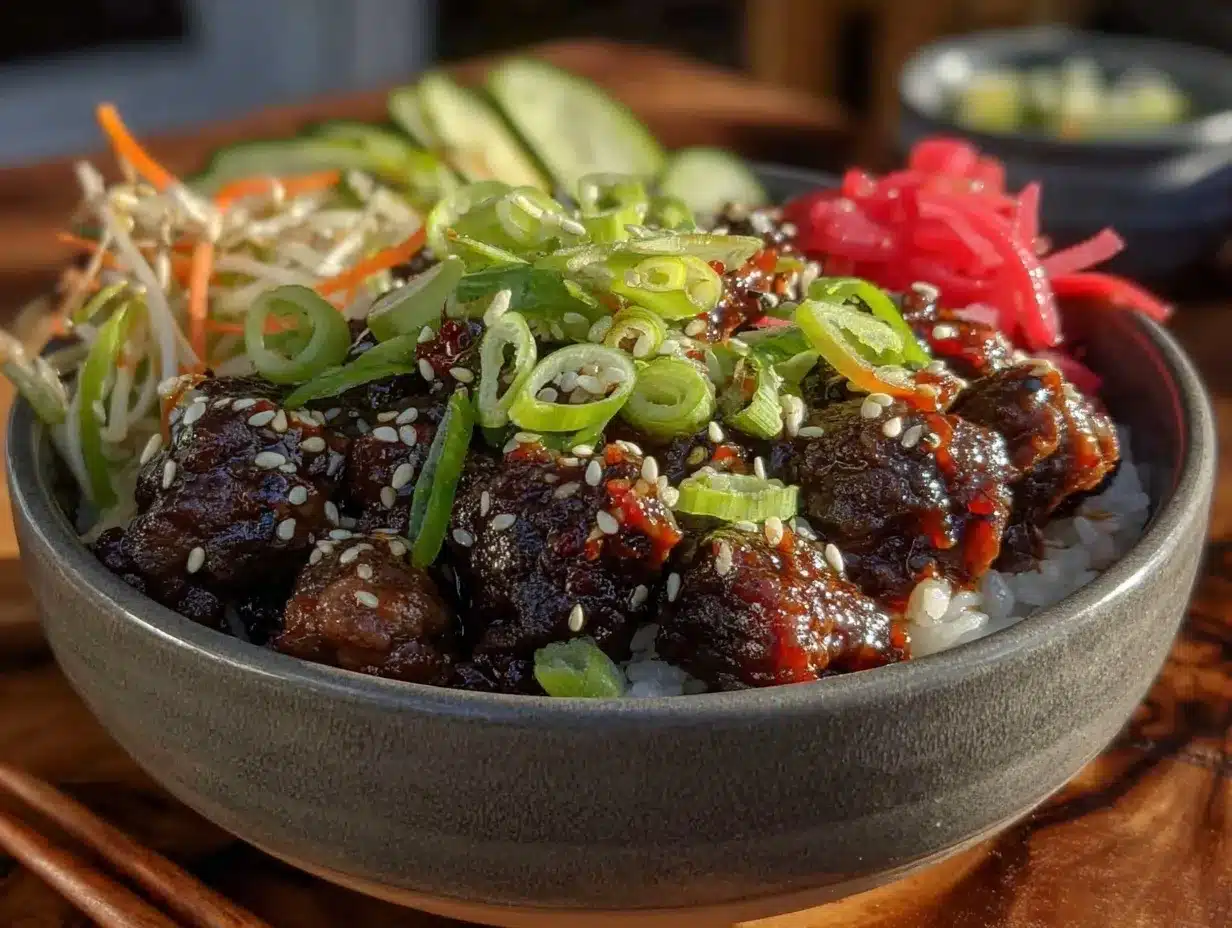 crispy korean ground beef bowl preparation steps