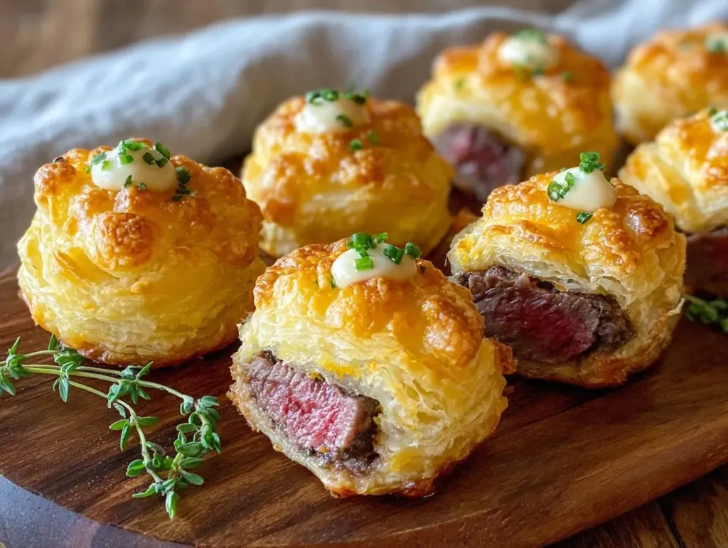 crispy mini beef wellington bites - featured image