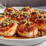 crispy pan seared scallops - featured image
