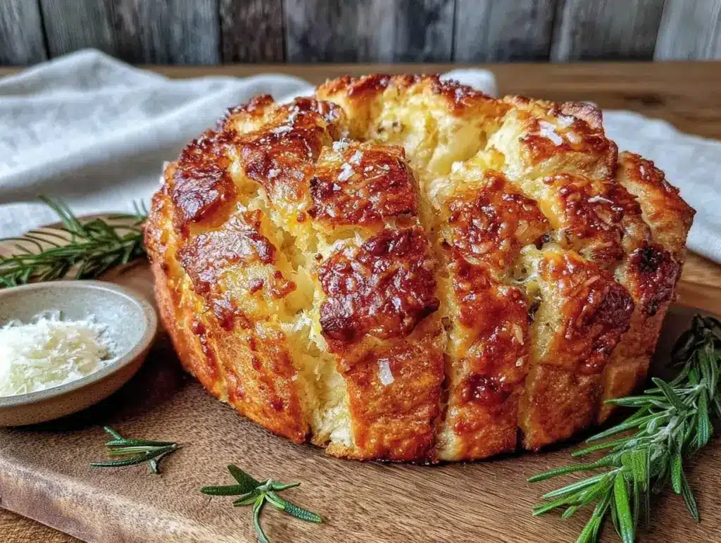 crispy rosemary parmesan pull-apart bread - featured image
