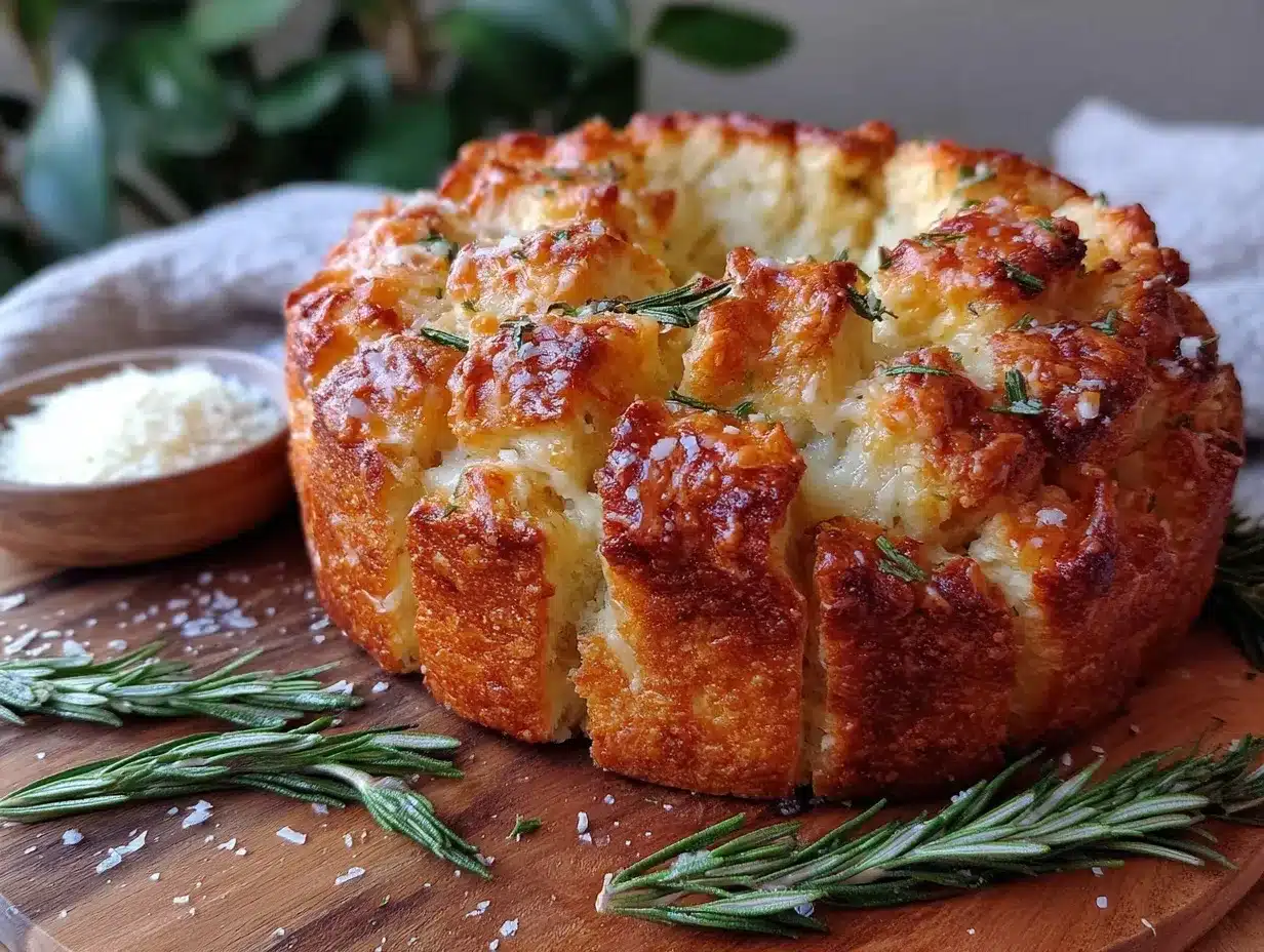 crispy rosemary parmesan pull-apart bread preparation steps