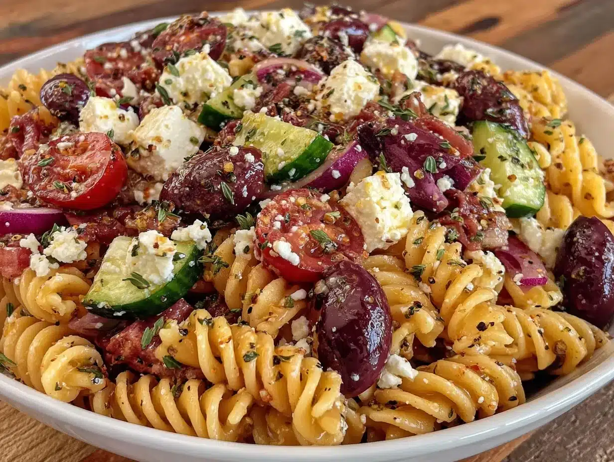 easy greek pasta salad preparation steps