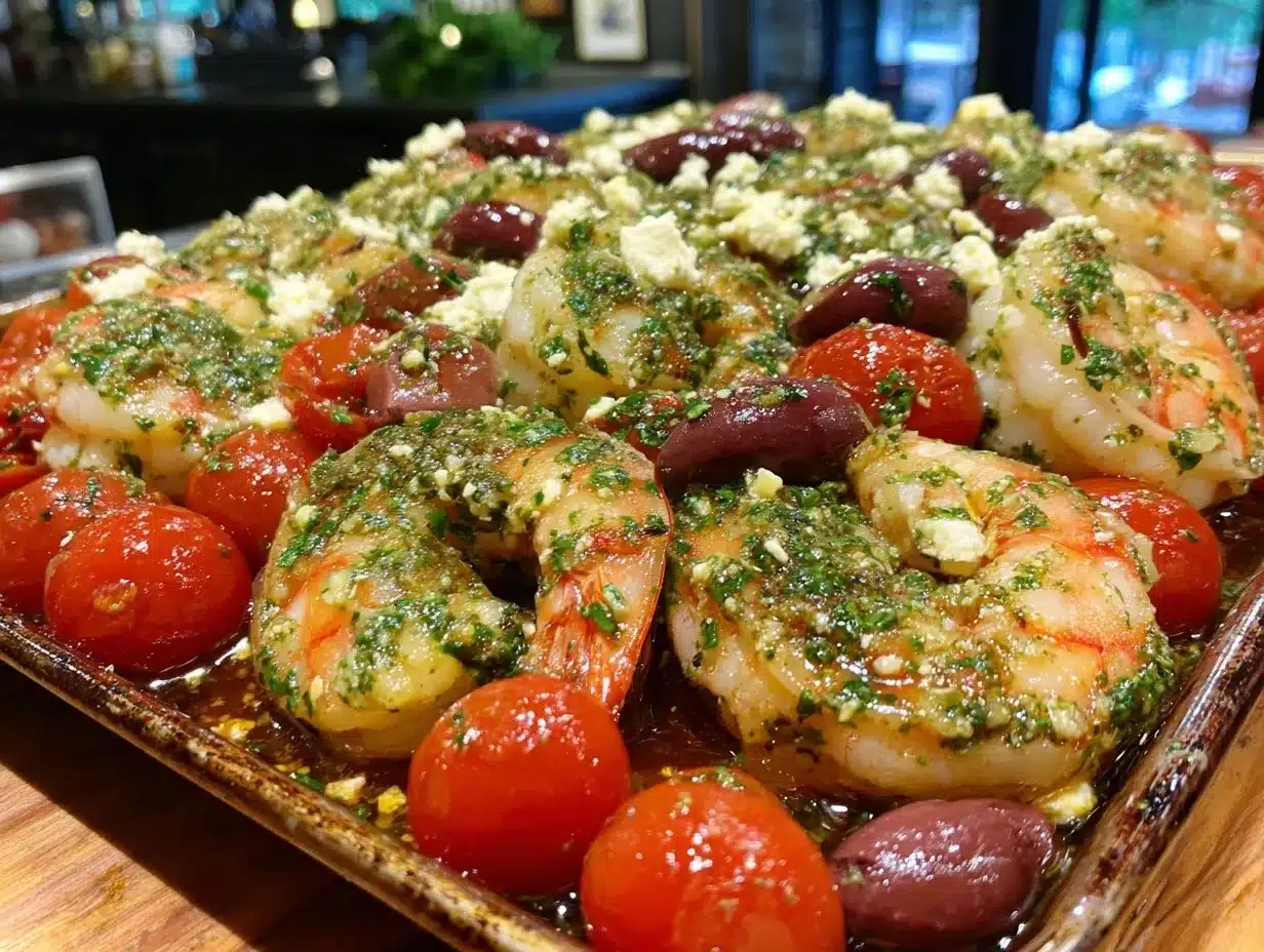 easy sheet pan mediterranean shrimp preparation steps