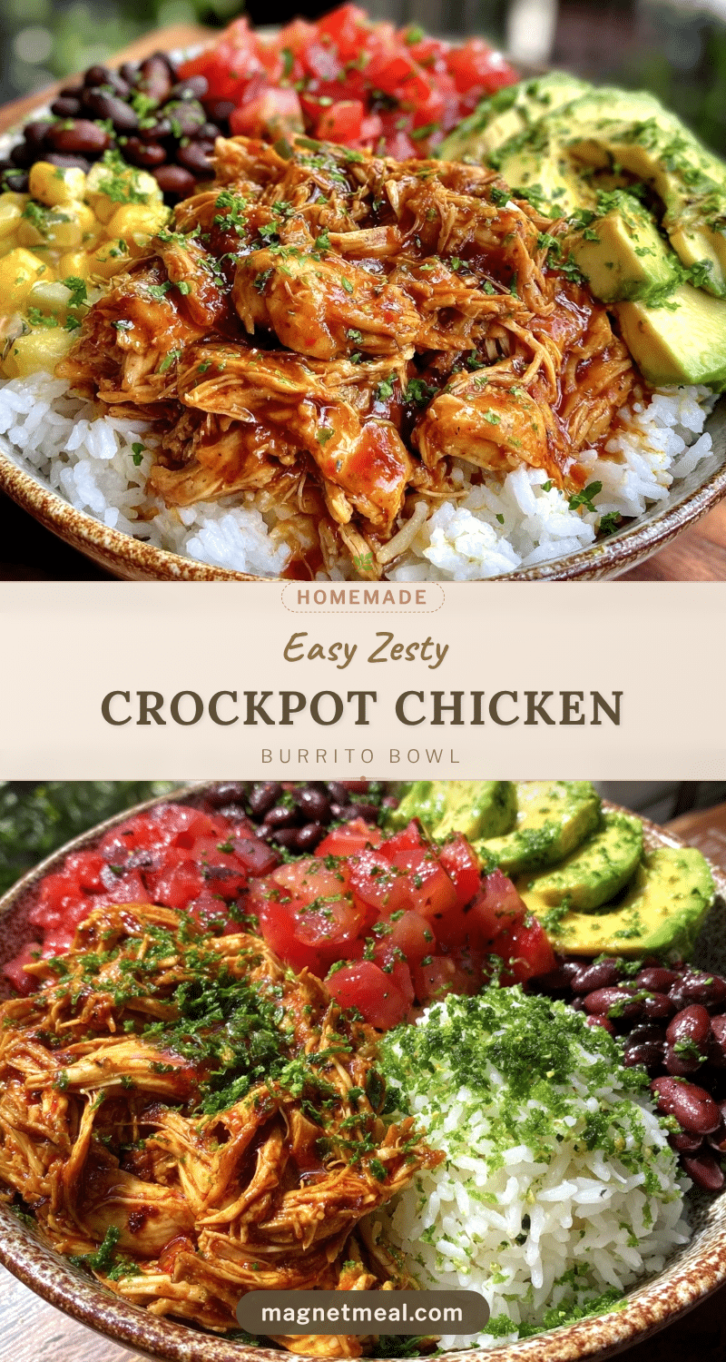 easy summer crockpot chicken burrito bowl recipe