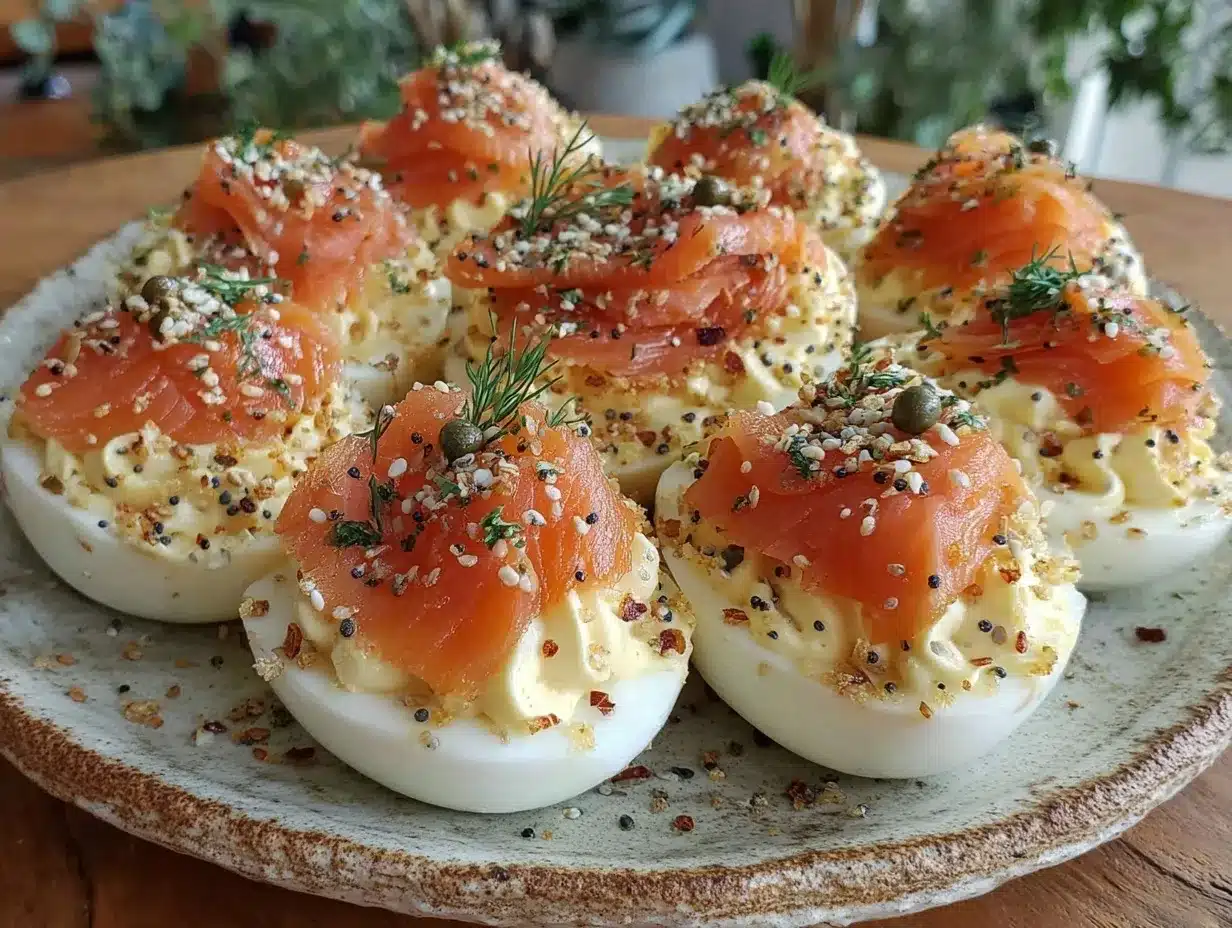 everything bagel deviled eggs preparation steps