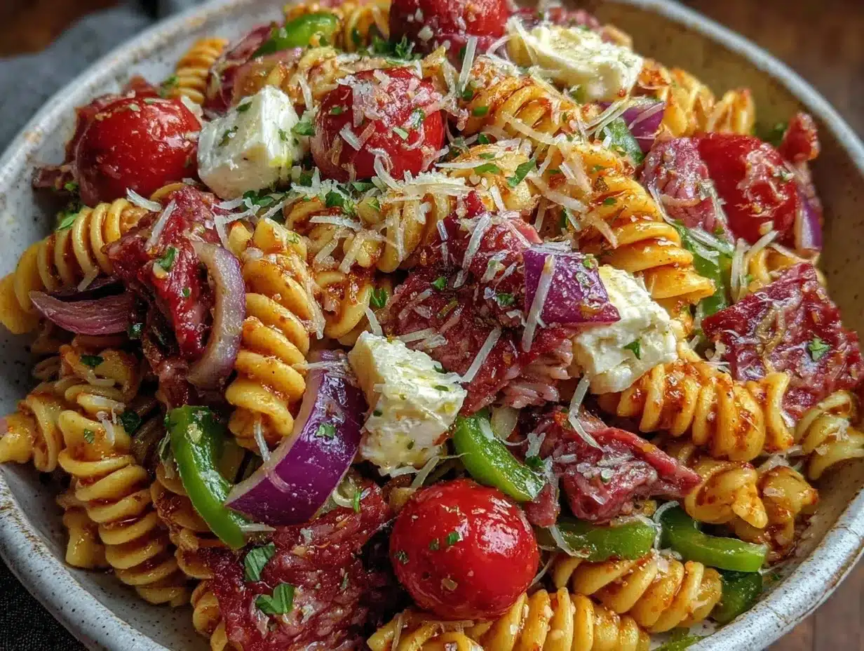 Flavorful Grinder Pasta Salad preparation steps
