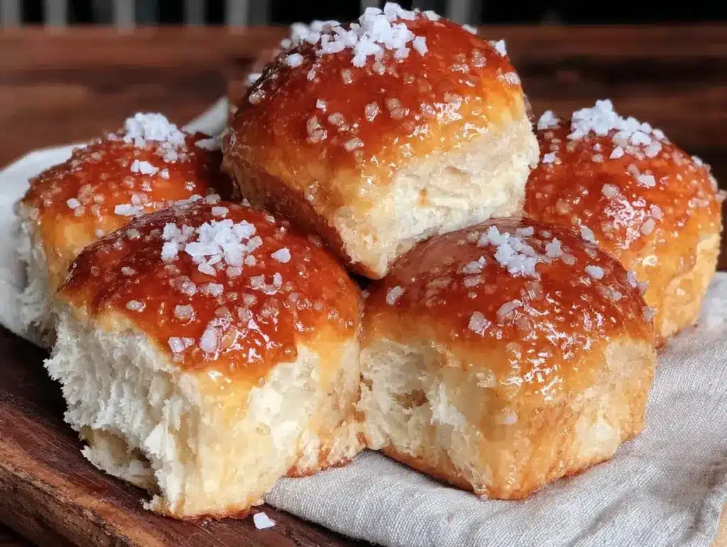 fluffy honey butter dinner rolls - featured image
