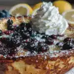 fluffy lemon blueberry dutch baby pancake - featured image
