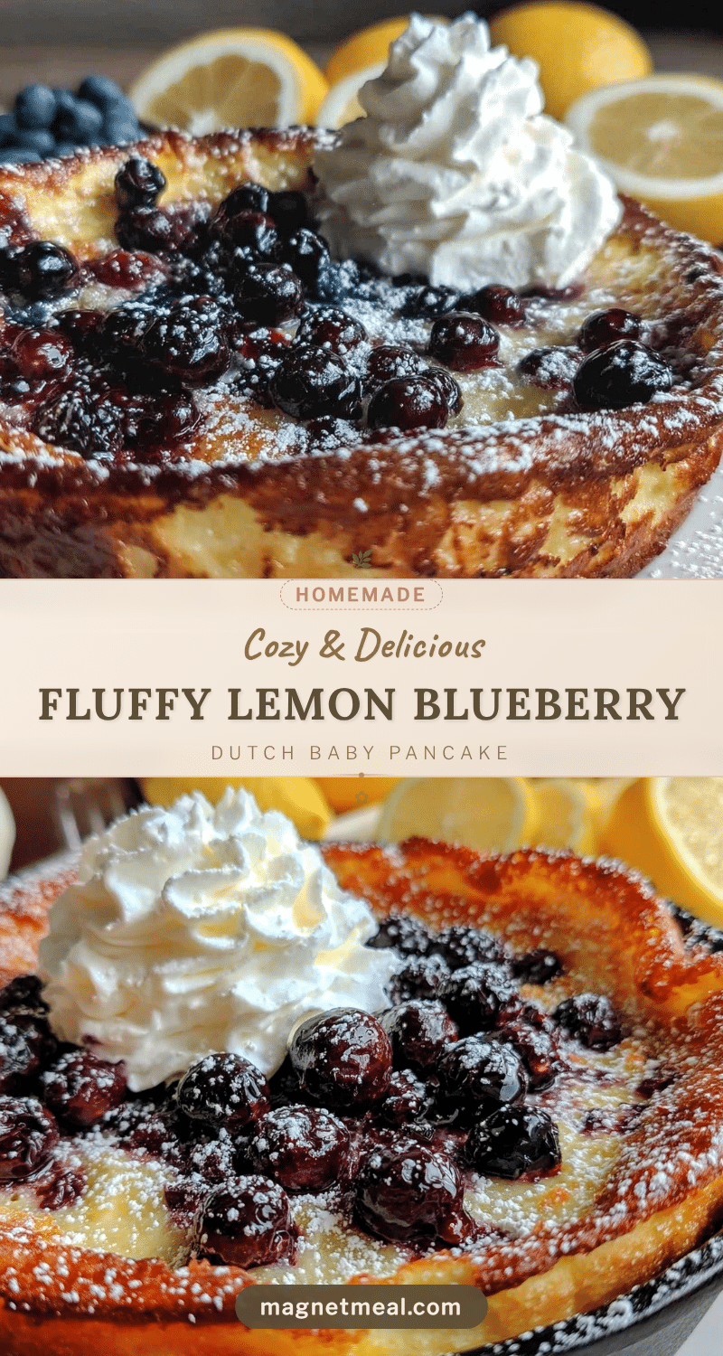 fluffy lemon blueberry dutch baby pancake recipe