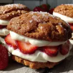 fluffy strawberry shortcake cookies - featured image