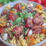 fresh Caprese pasta salad - featured image