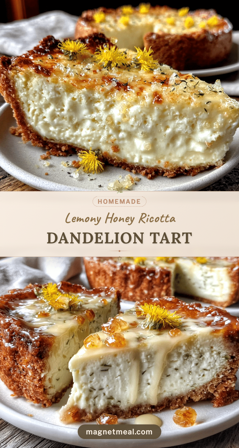 fresh dandelion and honey ricotta tart recipe