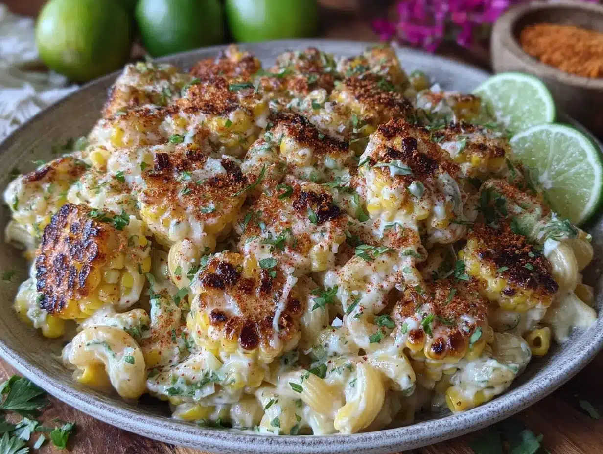 Fresh Elote Pasta Salad preparation steps
