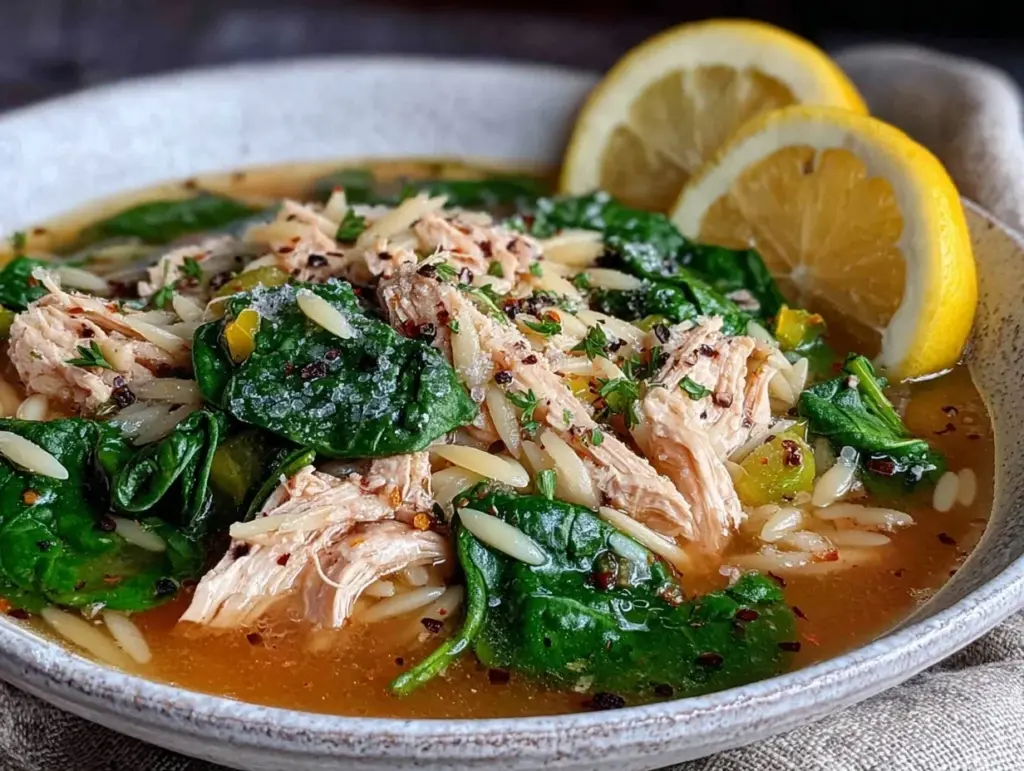 Fresh Greek Lemon Chicken and Orzo Soup - featured image