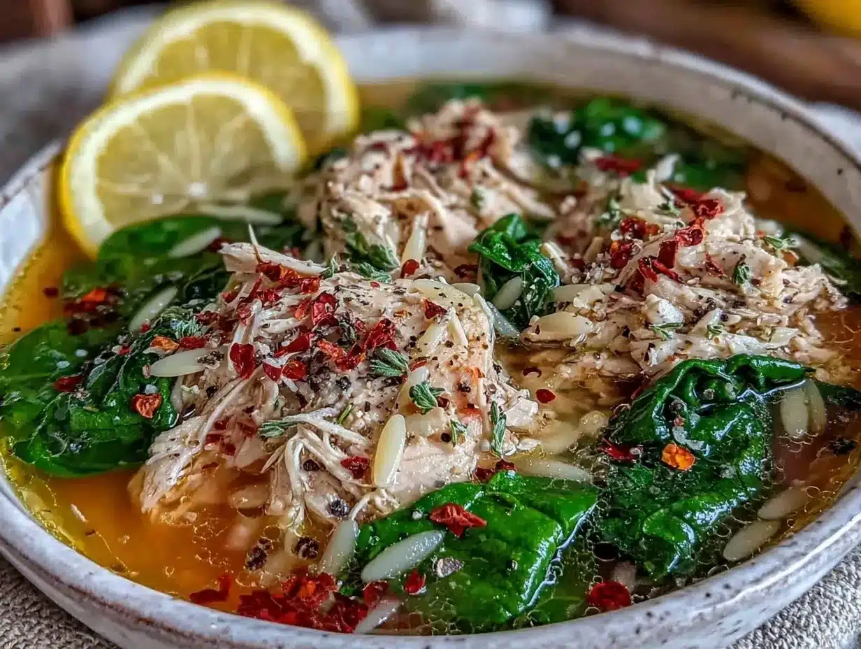Fresh Greek Lemon Chicken and Orzo Soup preparation steps