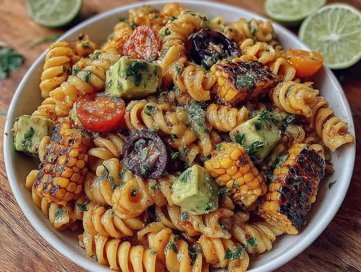 fresh grilled corn and avocado pasta salad preparation steps