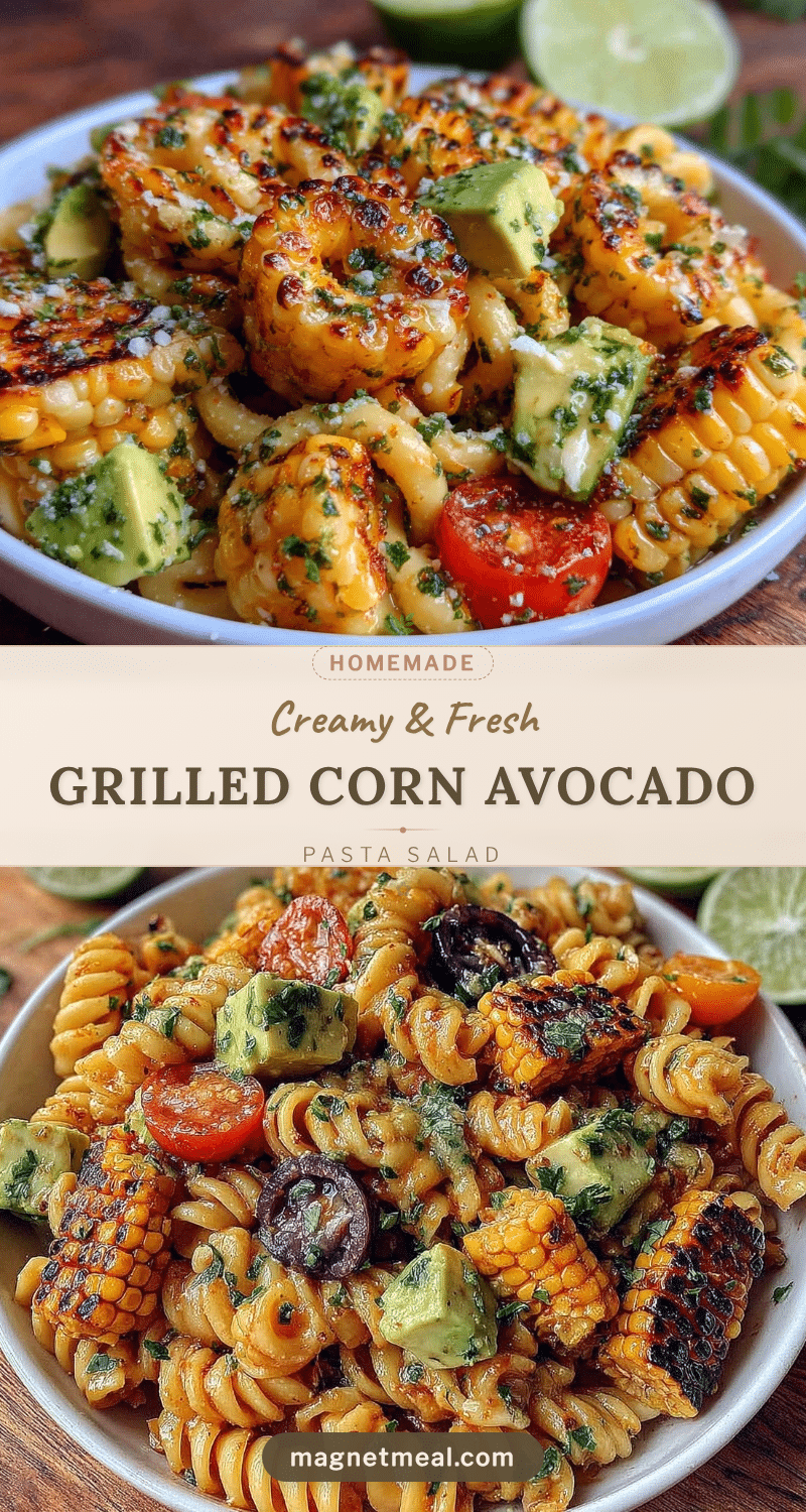 fresh grilled corn and avocado pasta salad recipe