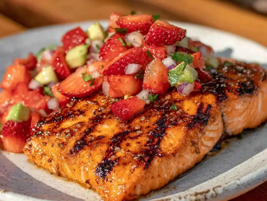 fresh grilled honey garlic salmon - featured image