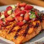 fresh grilled honey garlic salmon - featured image