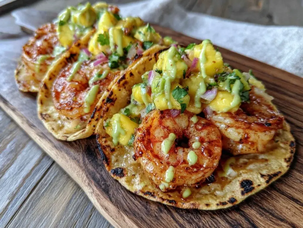 fresh grilled shrimp tacos - featured image