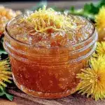 fresh homemade dandelion jelly - featured image
