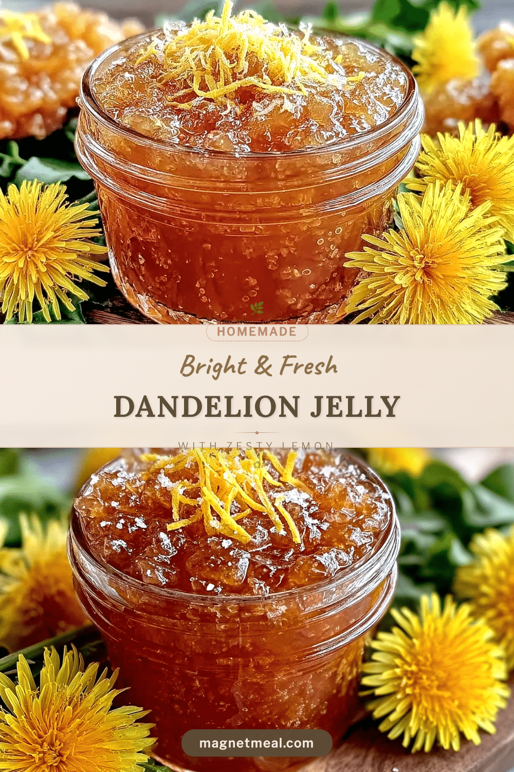 fresh homemade dandelion jelly recipe
