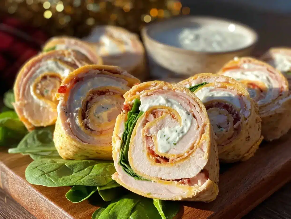 Fresh Pin Wheel Sandwiches preparation steps