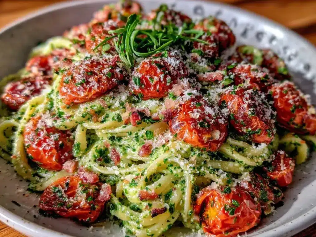 fresh ramp pesto pasta - featured image