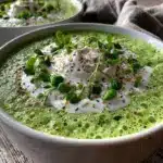 fresh spring pea and mint chilled soup - featured image