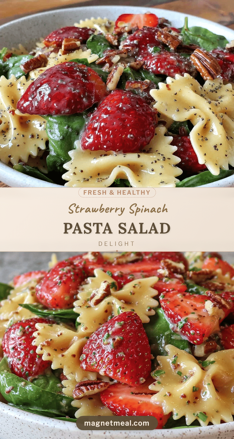 fresh strawberry spinach pasta salad recipe
