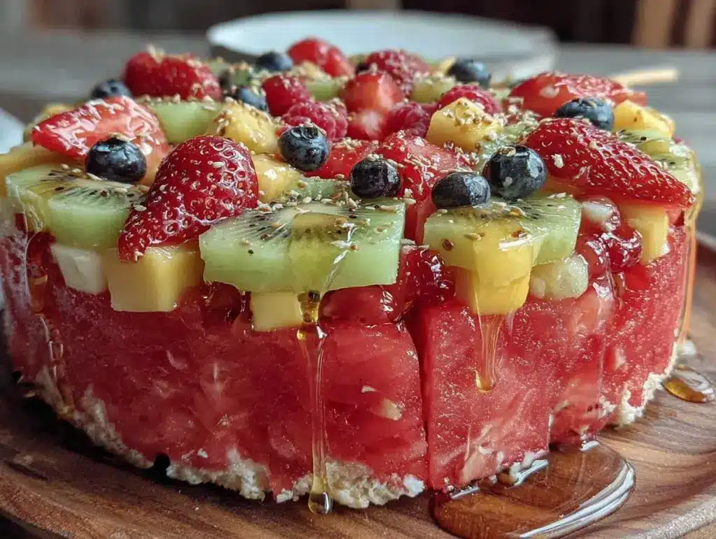 fresh watermelon pizza recipe - featured image
