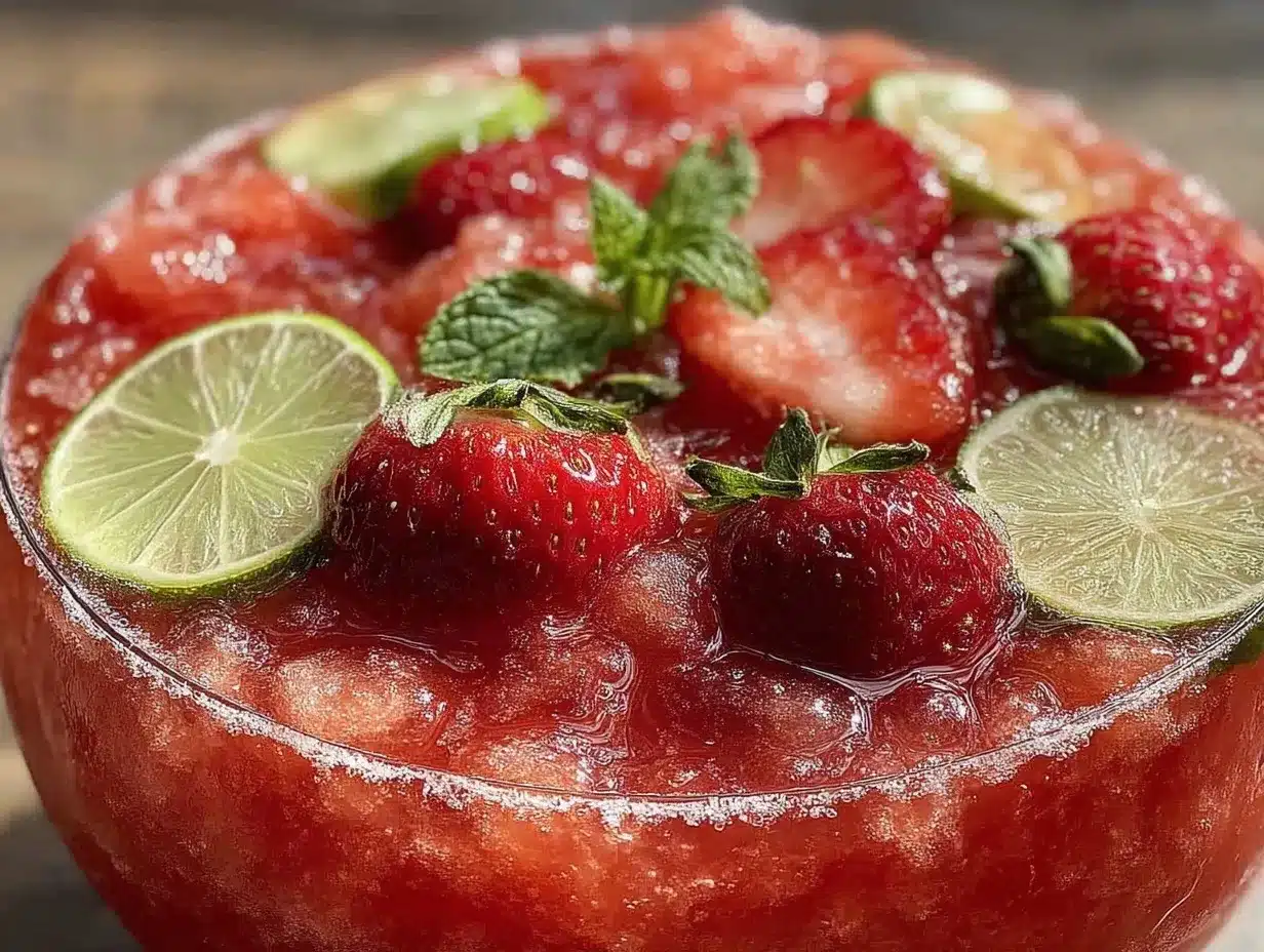 frozen strawberry daiquiri slush preparation steps