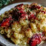 garlic butter lobster mac and cheese - featured image