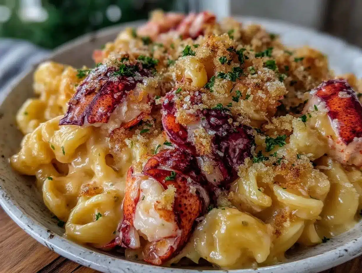 garlic butter lobster mac and cheese preparation steps