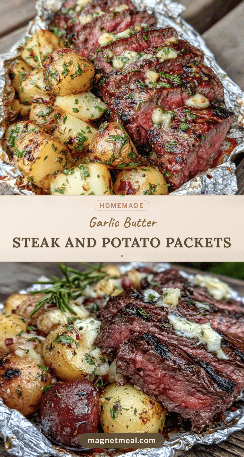 garlic butter steak and potato packets recipe