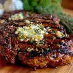 garlic herb butter grilled ribeye steak - featured image
