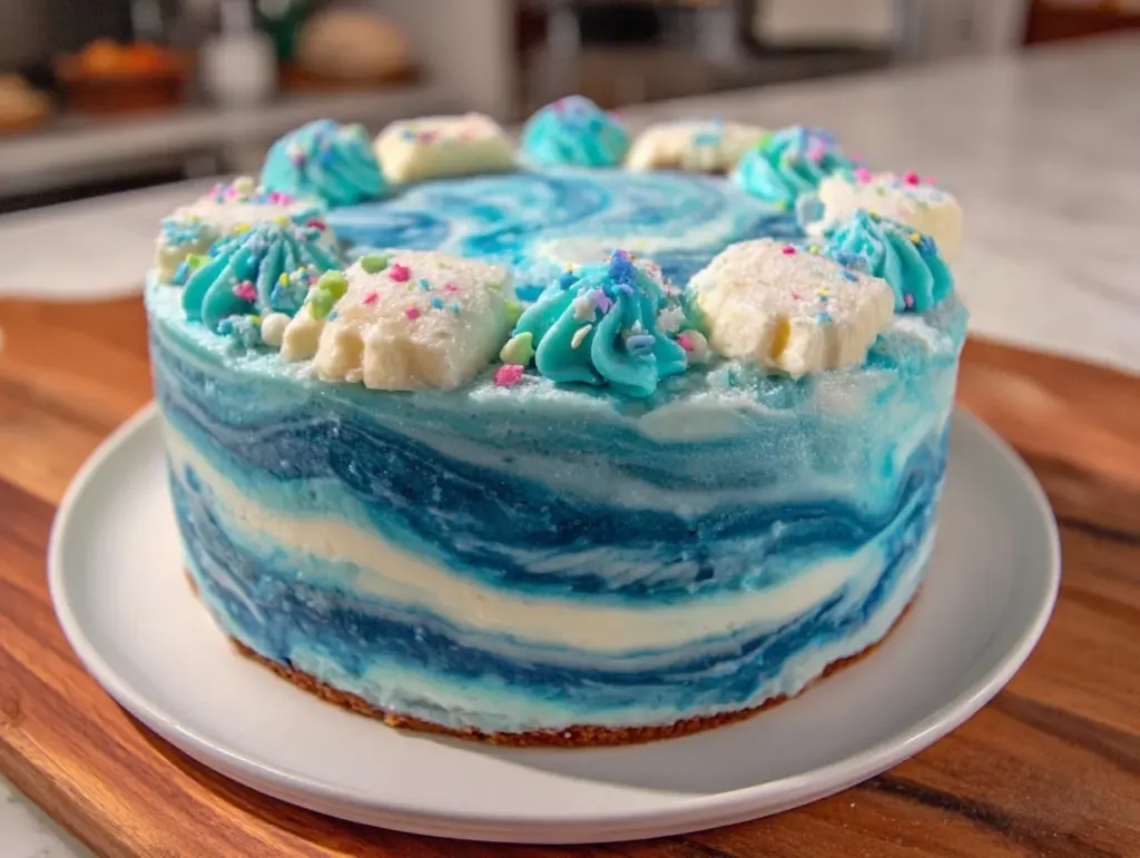 Graduation Sheet Cake Boys Blue Marble - featured image