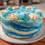 Graduation Sheet Cake Boys Blue Marble - featured image