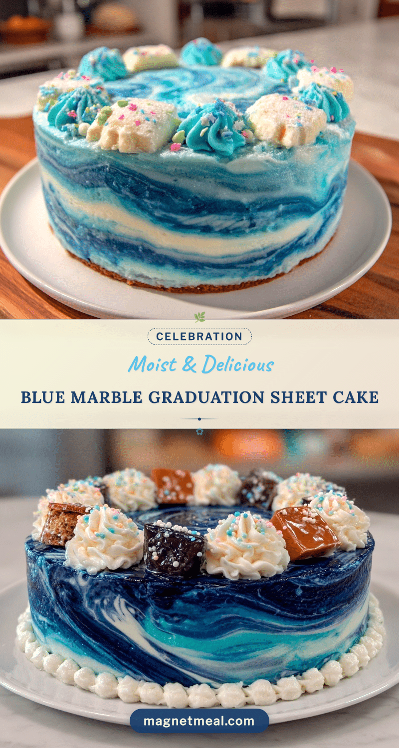 Graduation Sheet Cake Boys Blue Marble recipe