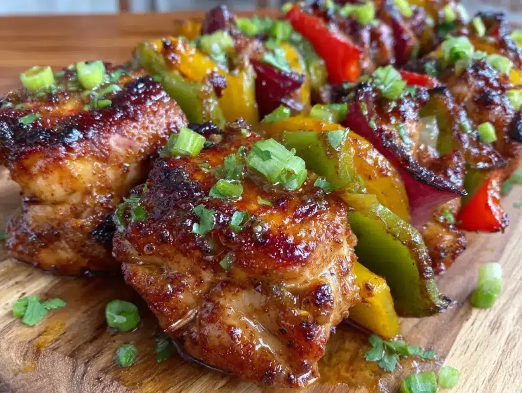 grilled chicken fajita skewers - featured image