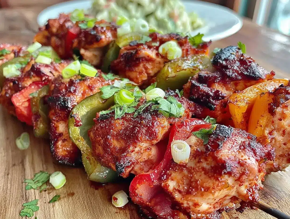 grilled chicken fajita skewers preparation steps